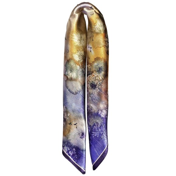 NWT Genuine 100% Mulberry Silk Satin Scarf 20"x20" Small Square Shawl 5501 - Picture 4 of 8